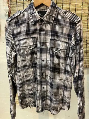 G-STAR RAW 지스타로우 긴팔 체크 무늬 셔츠 S 집업