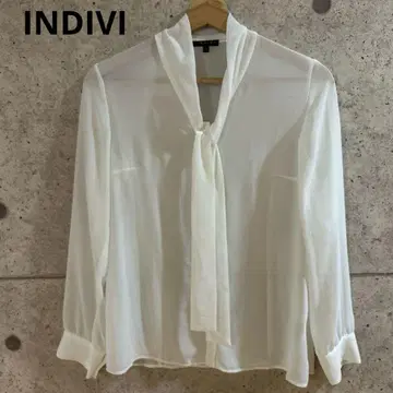 INDIVI 인디비 보타이 리본 블라우스