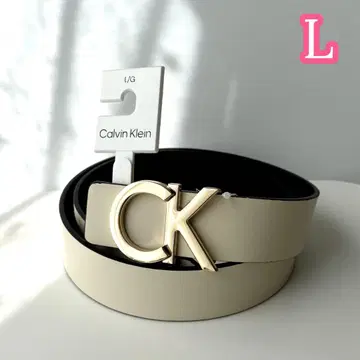 캘빈클라인 CK 로고 벨트 여성용 L 베이지