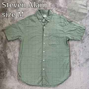 Steven Alan 스티븐 앨런 반팔 셔츠 M 사이즈 그린 일본제