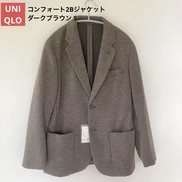 유니클로 컴포트 2B 자켓 (가라) 다크 브라운 S