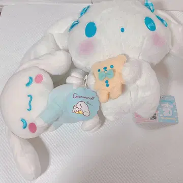 택 포함 새상품 시나모롤 누워있는 봉제 인형 S 깅엄 봉제 인형