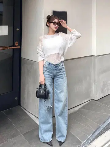 DIANTE EMBROIDERY DAMAGE DENIM 데님
