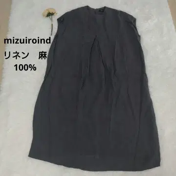 미즈이로 인드 린넨 100% 린넨 넉넉한 원피스