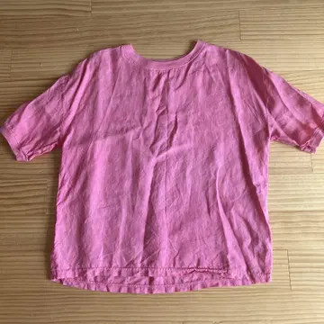 나카가와 마사시치 상점 린넨 티셔츠 복숭아색