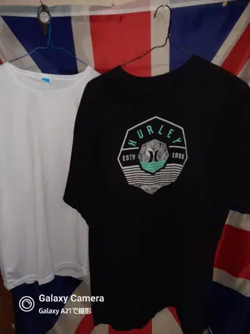 Hurley 티셔츠 세트 블랙 화이트 빅 사이즈