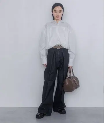 JEaNASIS 지나시스 턱 데님 와이드 팬츠