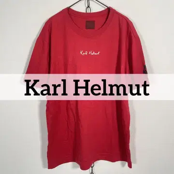 90s 빈티지 Karl Helmut 티셔츠 레드 와펜 로고