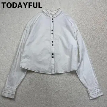 TODAYFUL 숏 스티치 셔츠 화이트 스탠드 카라