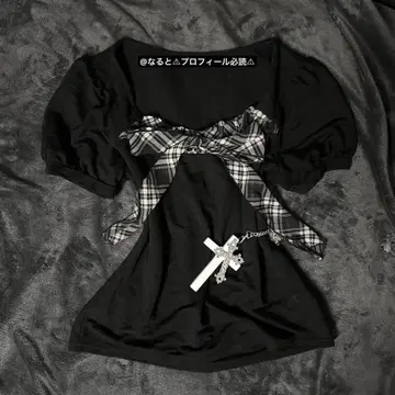 다크 코어 다크 코케트 coquette 빅 리본 00s 호라게 체크