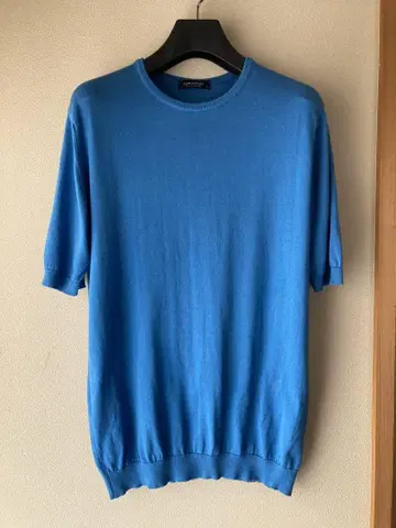 JOHN SMEDLEY 코튼 BELDEN 30G 니트 T 블루 S