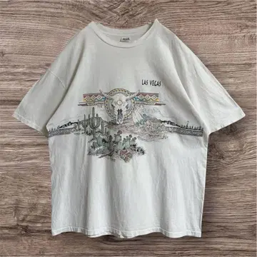90s Anvil USA제 빈티지 아트 티셔츠 2XL 아이보리 4151