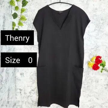Theory 띠어리 원피스 현행 택 프렌치 슬리브, 블랙