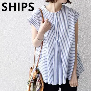 SHIPS 쉽스 60 보일론 프론트 개더 플레어 블라우스