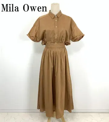 LA6964 미라 오웬 코튼 반팔 도킹 원피스 베이지 0