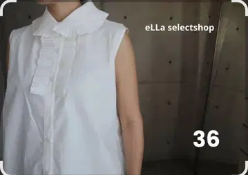 eLLa selectshop 플리츠 옷깃 프릴 슬리브리스 블라우스