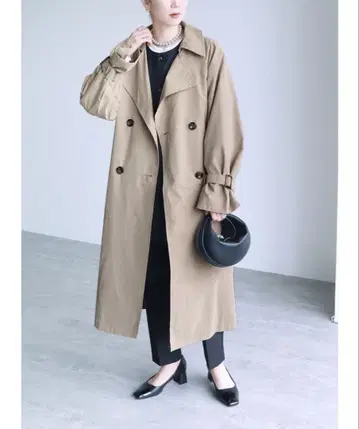 reca 캔디 소매 빅 트렌치코트
