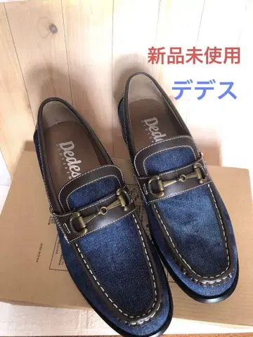 데데스 데님 패턴 비트 로퍼