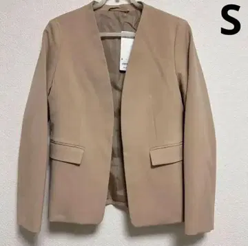 지유 워셔블 노카라 자켓 베이 S
