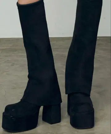 플레어 커버 핏 부츠 블랙 M