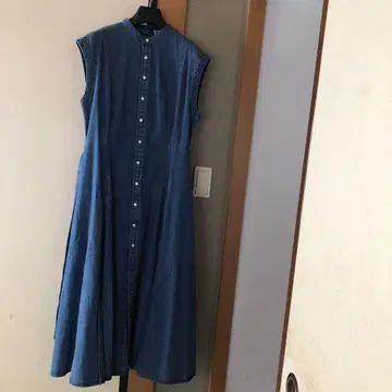 택 포함 새상품 폴로 랄프로렌 데님 슬리브리스 롱 원피스
