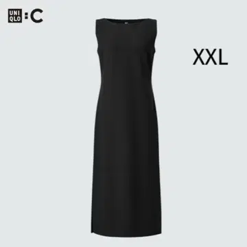UNIQLO:C 유니클로 시 크레이프 저지 원피스 블랙 2XL