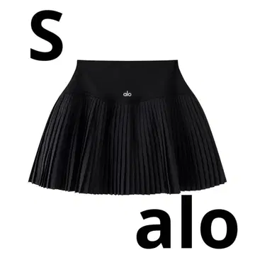 ALO Yoga 테니스풍 퍼프 플리츠 숏 스커트 블랙 사이즈 S