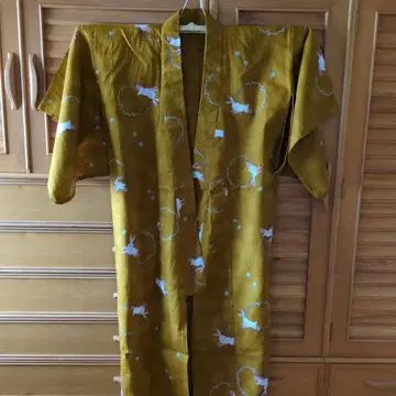 유카타, 오비, 조리 세트, 토끼, 머스타드 색상