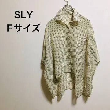도트 셔츠 블라우스 [SLY 슬라이] 비침 F 사이즈 래글런 슬리브