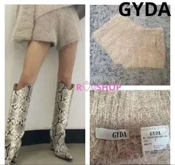 GYDA 제이다 샤기 니트 숏 팬츠 베이지