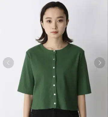 JEANASIS 그린 크루넥 가디건
