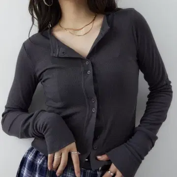 HANNE 시어 리브 가디건