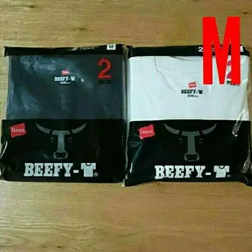 BEEF-Y 티셔츠 M 사이즈 2색 세트 비피 모듬 헤인즈