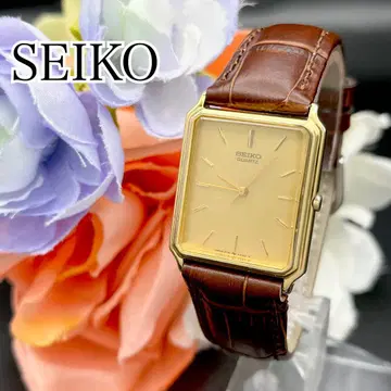 작동 손목시계 SEIKO 세이코 골드 새 상품 벨트 새 배터리 E32