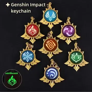 원신 Genshin Impact 신의 눈 원소 키링 7종 컴프 세트