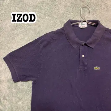 80s 90s IZOD 라코스테 네이비 피케 셔츠 반팔 XL