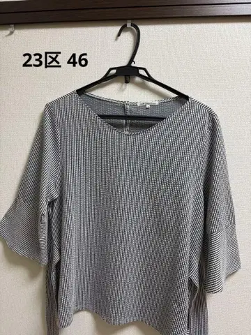 23구 빅 사이즈 46 5부 길이 시어서커 풀오버 네이비/화이트