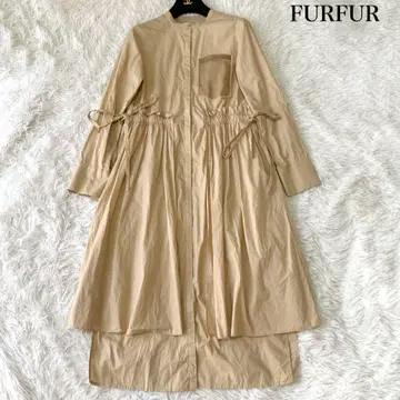 FURFUR 레이어드 스타일 코튼 롱 셔츠 원피스 프리 사이즈