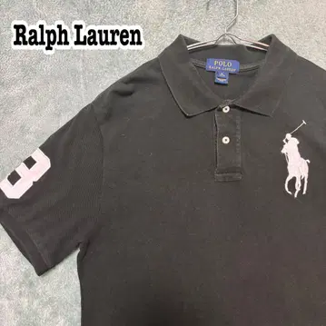 Ralph Lauren 짙은 녹색 피케 셔츠 사슴 무늬 XL