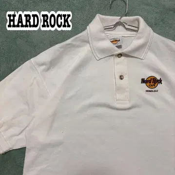 Hard Rock Cafe 피케 셔츠 미국제 화이트 사슴 무늬 XL