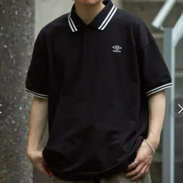 엄브로 블랙 피케 셔츠 스트라이프