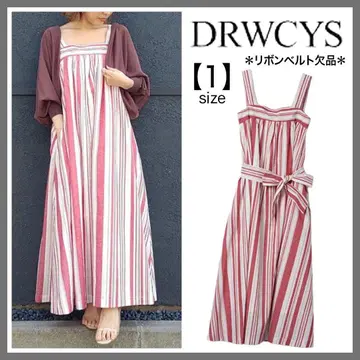 야스다 미사코 DRWCYS 도로시즈 랜덤 스트라이프 볼륨 원피스