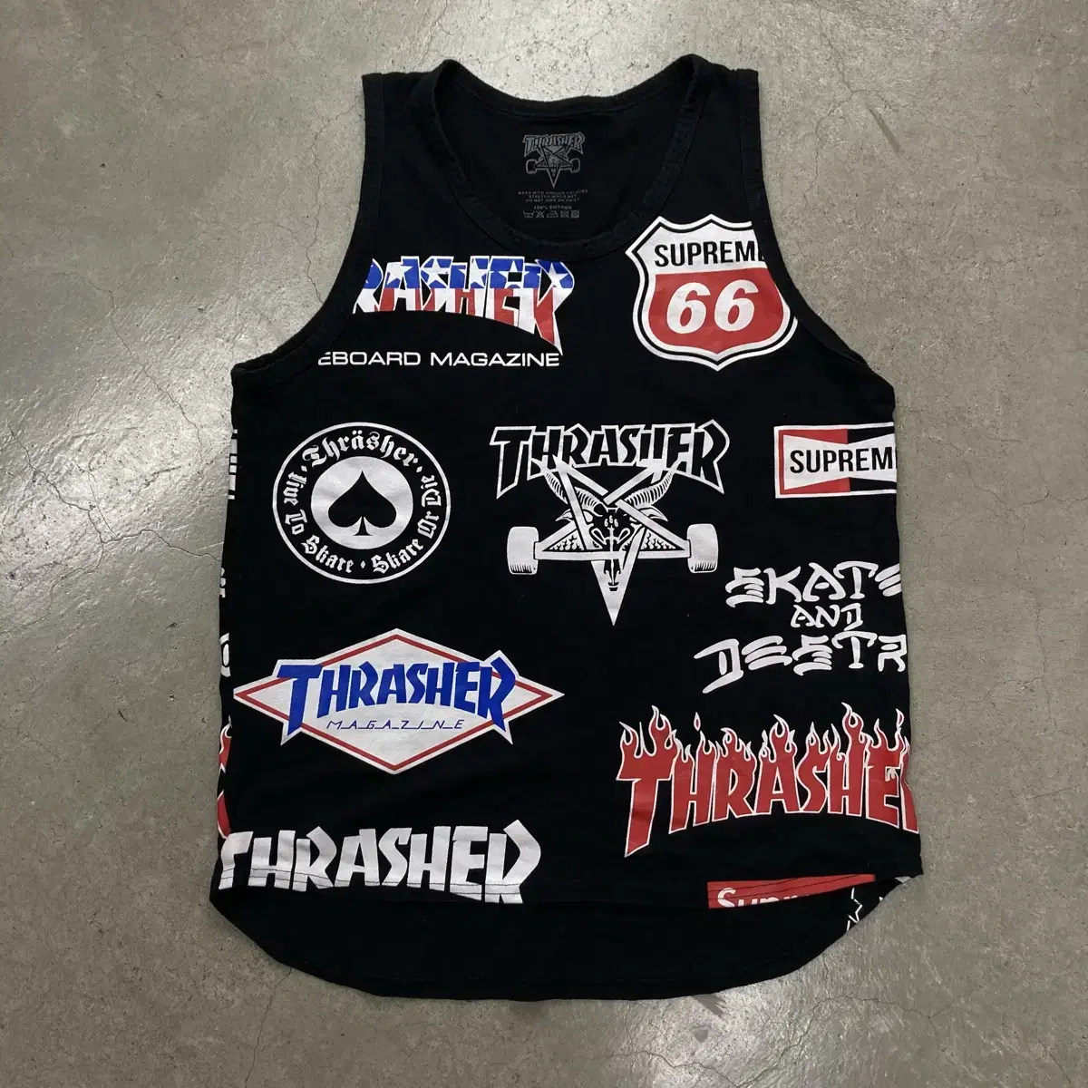 Thrasher Printed Black Tank Top