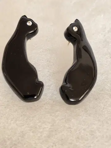 옻칠 고양이 귀걸이(양쪽 귀용)