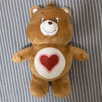 케어 베어 봉제 인형 하트 포함 브라운