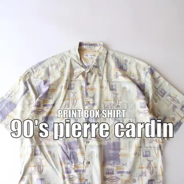 90s 피에르 가르뎅 프린트 박스 셔츠 USA 빈티지 [G0166