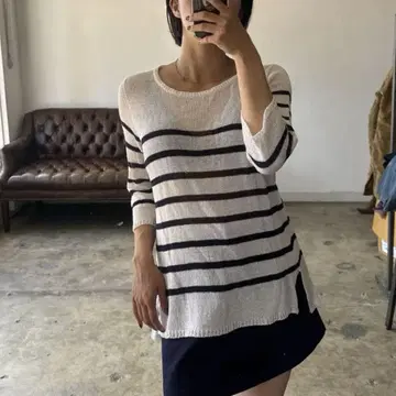 유나이티드 애로우즈 보더 여름 니트
