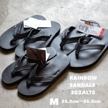 레어 RAINBOWSANDALS 302ALTS 블랙 M 더블 레이어