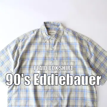 90s 에디 바우어 체크 박스 셔츠 반팔 빈티지 [G0167