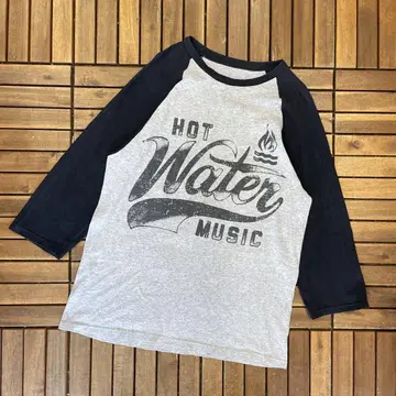 90s HOT WATER MUSIC 래글런 슬리브 티셔츠 밴 티셔츠